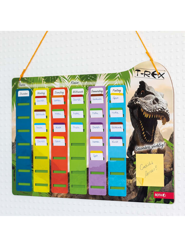 ROTH Klipp&Klar Stundenplan Steck Fix, Tyrannosaurus, A3 in Bunt günstig kaufen onesize