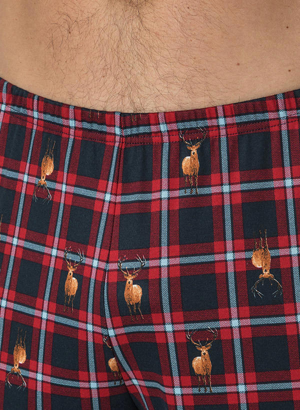 CALIDA, Pyjama, Bio Baumwoll-Jersey, dunkelblau-rot