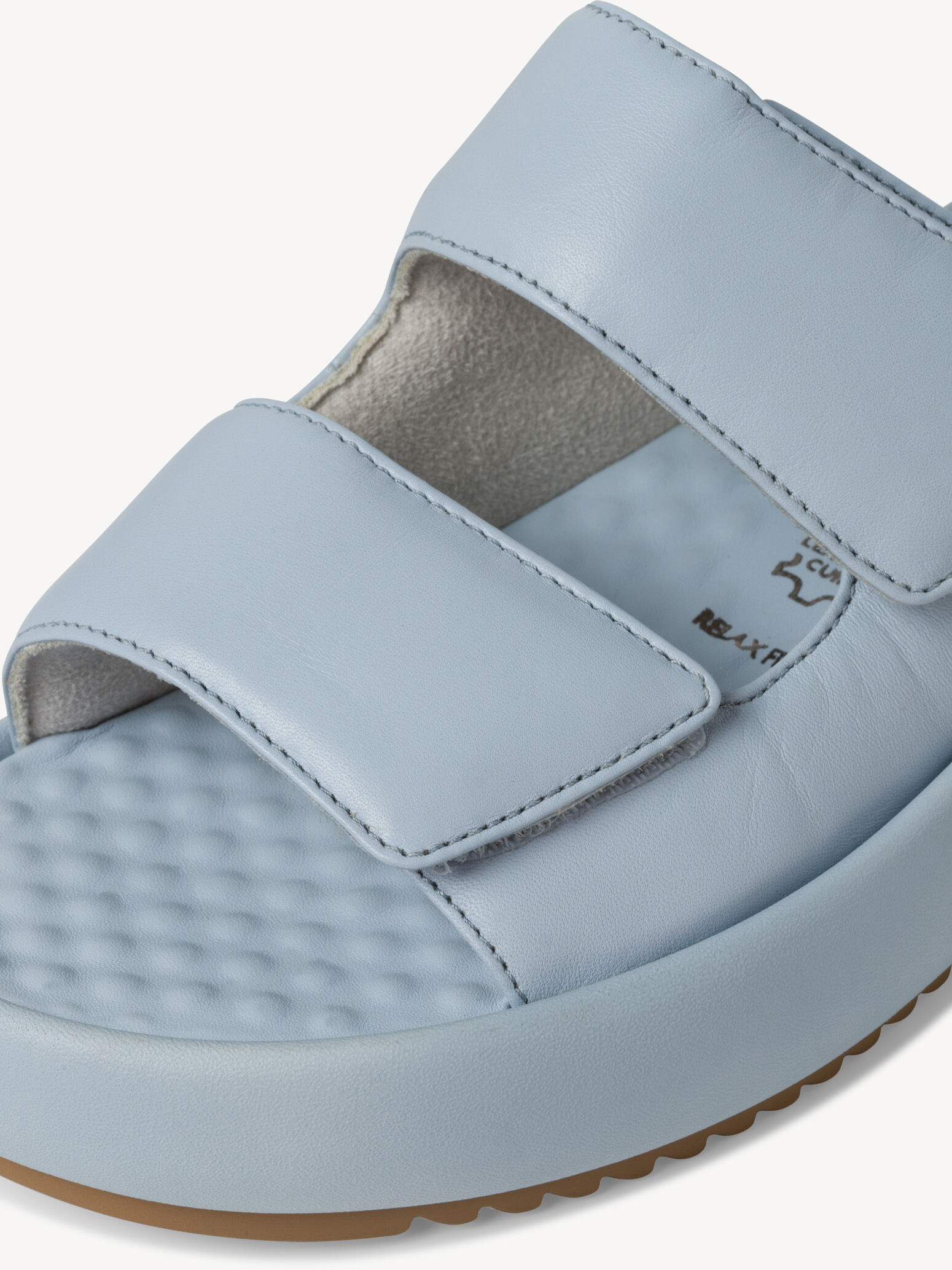 Mule en cuir - bleu