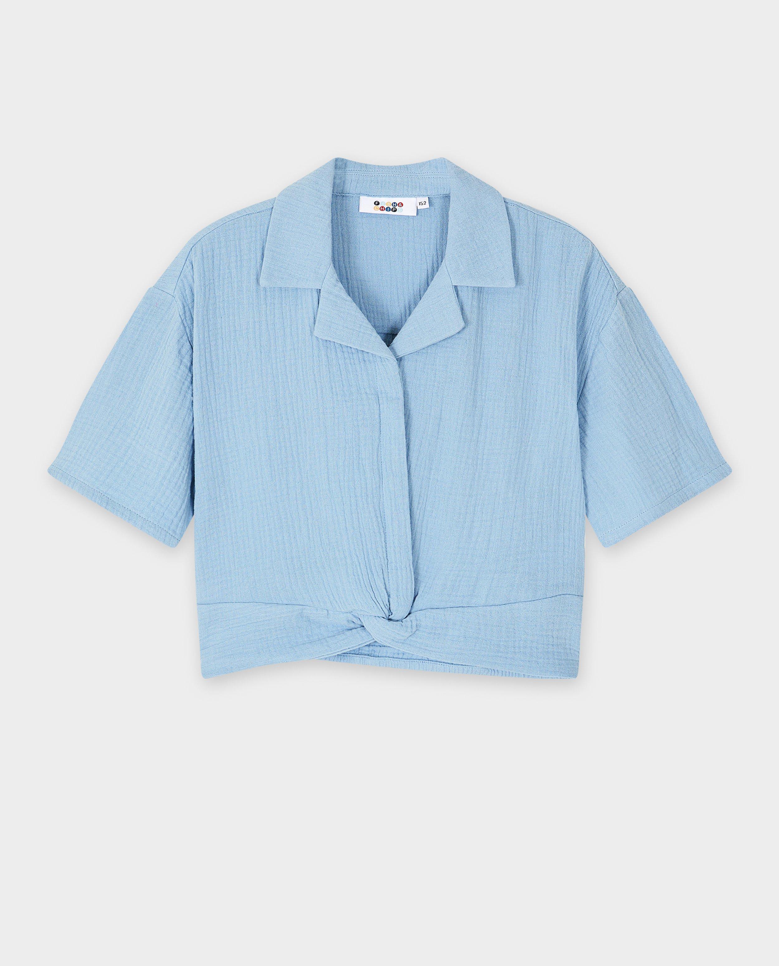 Tricou Tetra cu fish & chips albastru