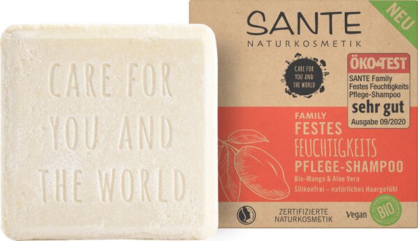 Sante FAMILY Festes Feuchtigkeits Pflege-Shampoo Bio-Mango & Aloe Vera Festes Shampoo