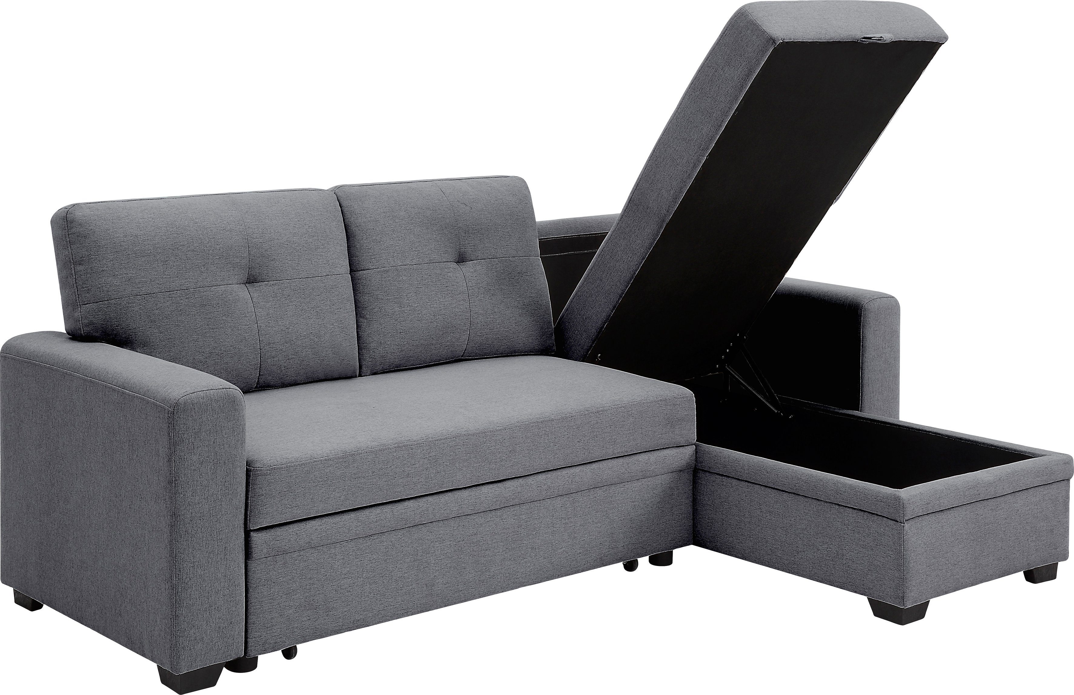 ATLANTIC home collection Schlafsofa Gerrit, Ecksofa, mit Bettfunktion, Recamiere rechts oder links montierbar
