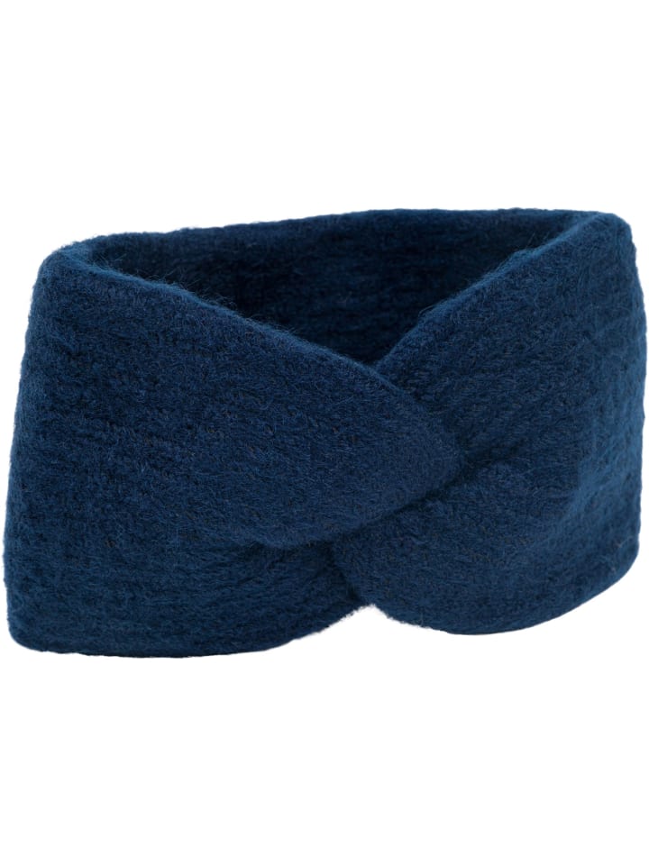 styleBREAKER Strick Stirnband mit Perlrippen Muster und Knoten in Dunkelblau günstig kaufen onesize