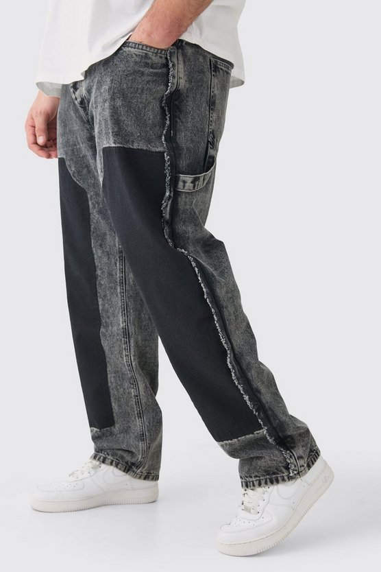 Plus graue Jeans mit geradem Bein