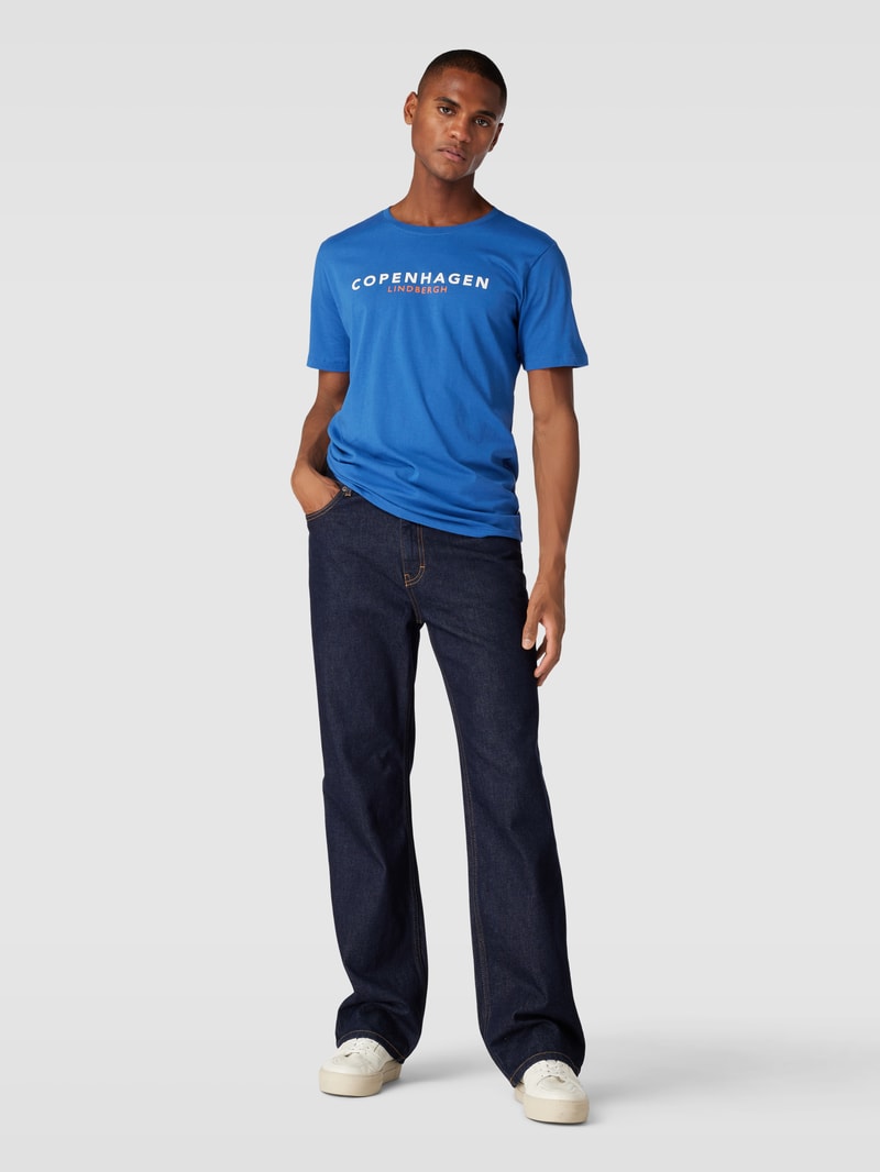 T-Shirt mit Label-Print Modell 'Copenhagen' in royalblau
