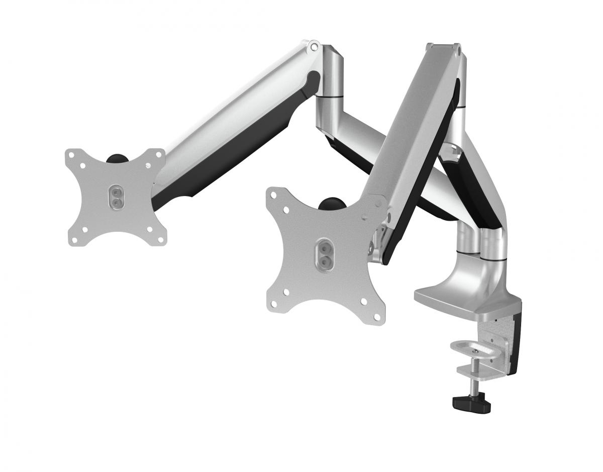 ICY BOX IB-MS504-T, Monitorständer, Tischhalterung für zwei Monitore bis zu 32