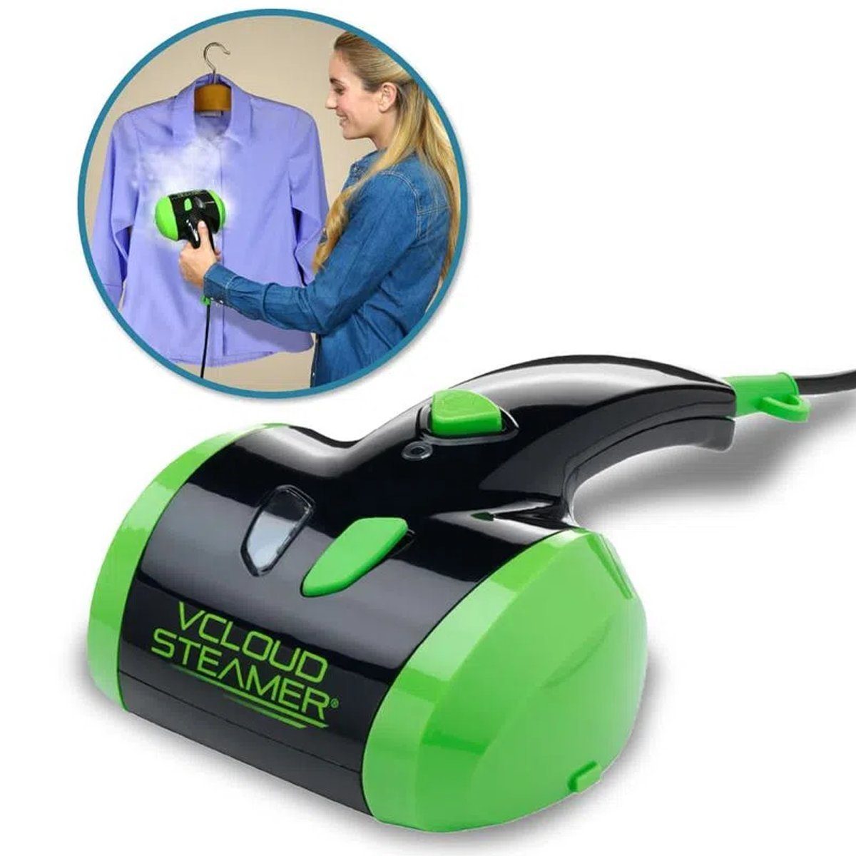 Best Direct® Dampfbürste V Cloud Steamer®, 1000,00 W, tragbare Dampfbürste für Kleidung, Polster und Bügelfalten