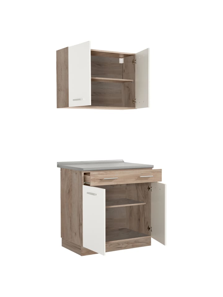 Homestyle4u Küchenzeile 80x207x60 in Weiß günstig kaufen onesize