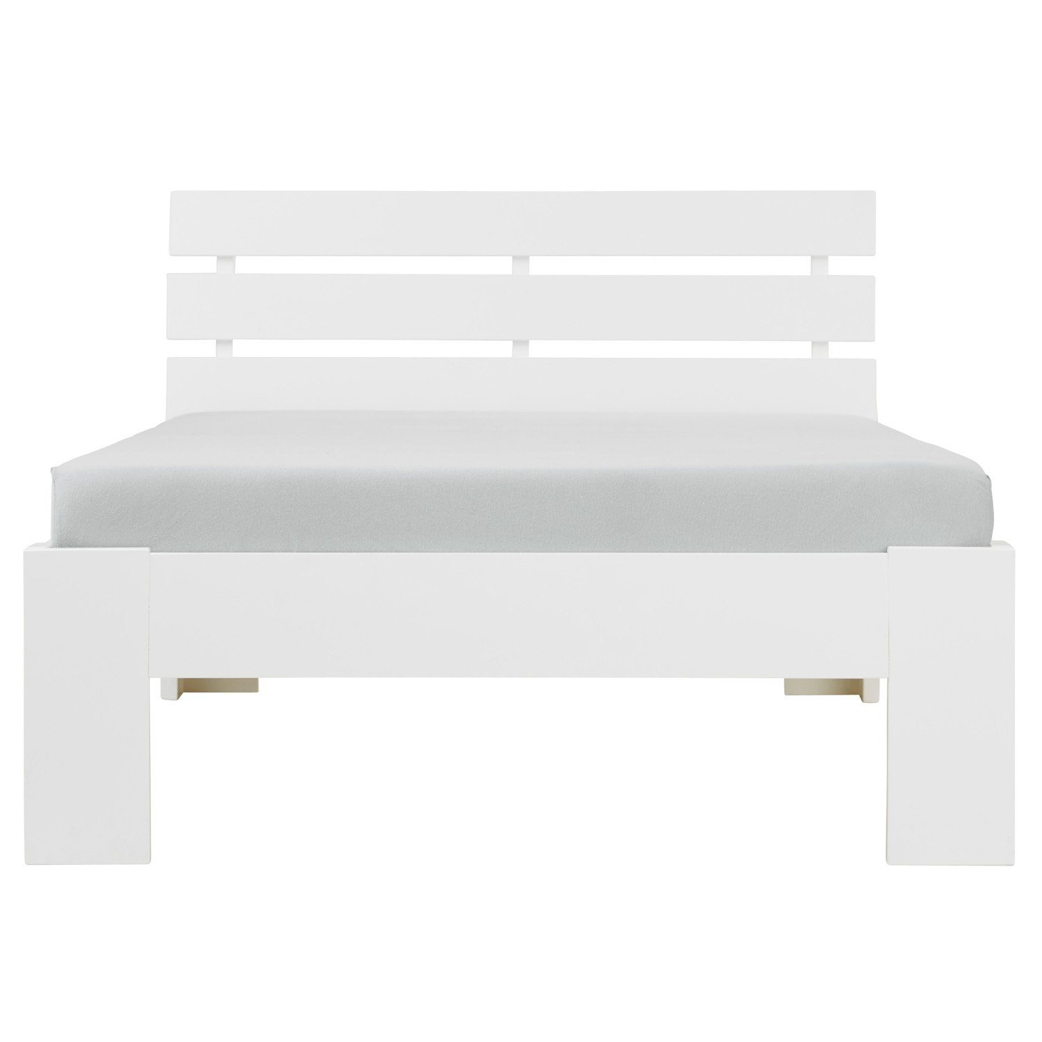 Homestyle4u Holzbett Einzelbett 90x200 Lattenrost Weiß Futonbett Bett