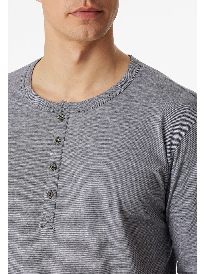 Schiesser Pyjama in Grau/ Anthrazit günstig kaufen