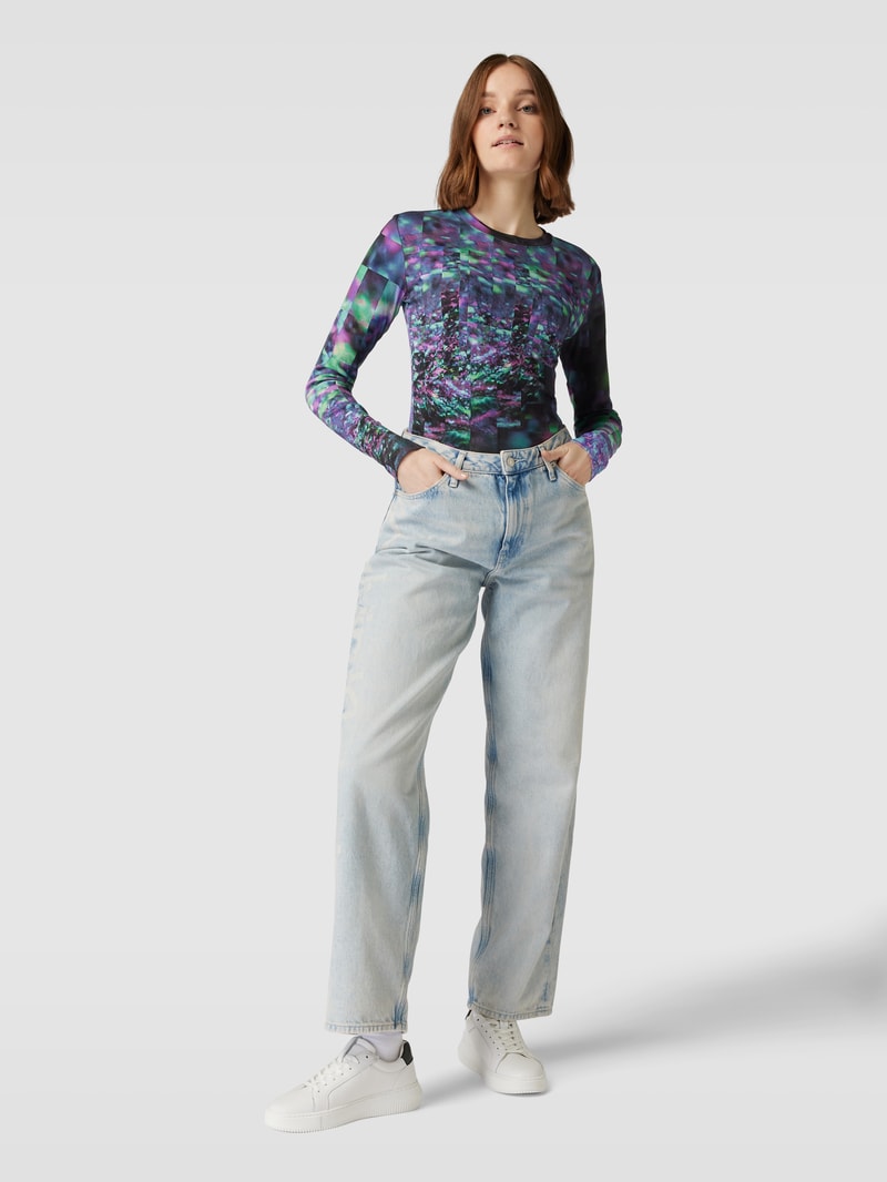 Longsleeve im Allover-Look Modell 'HYPER' in black