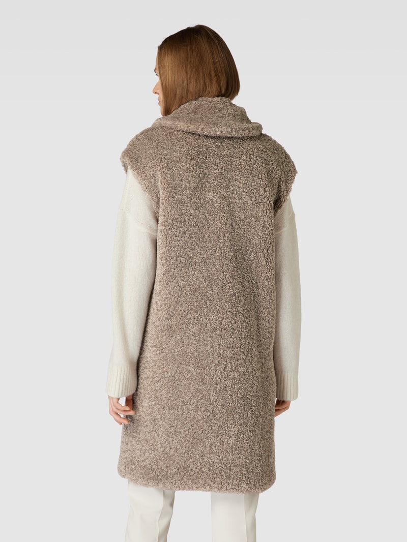 Weste mit Teddyfell in taupe