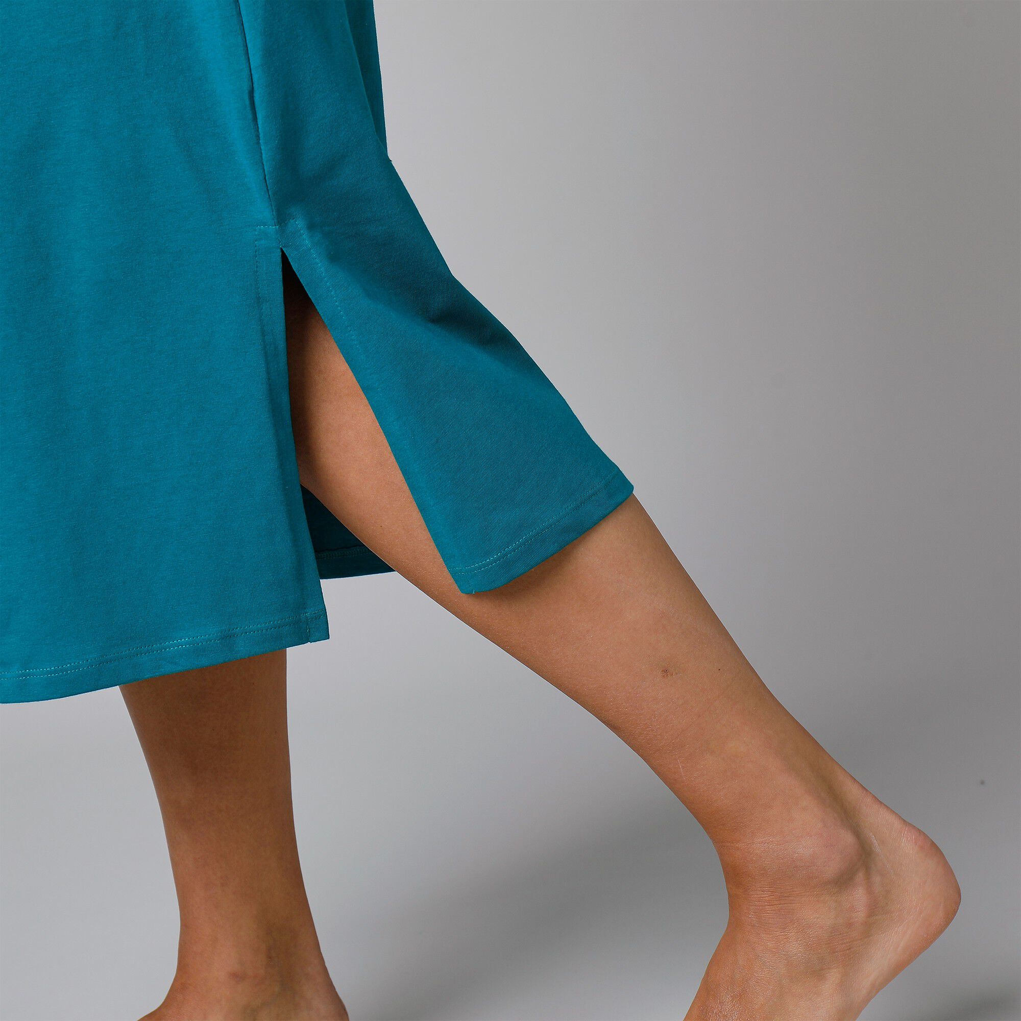 Chemise de nuit longue manches courtes unie