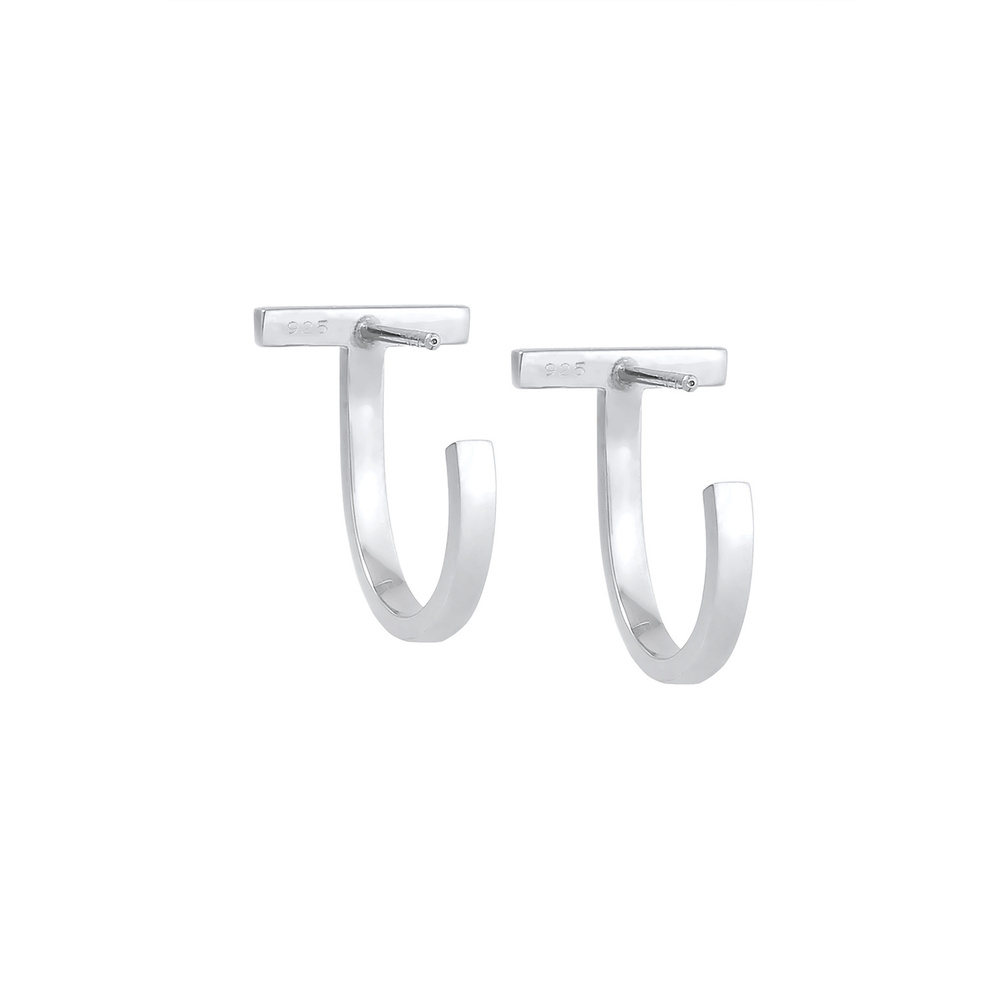 Elli Elli Boucles d'Oreilles Femme Tendance de Base Créoles en Argent Sterling 925 Boucles d'oreilles