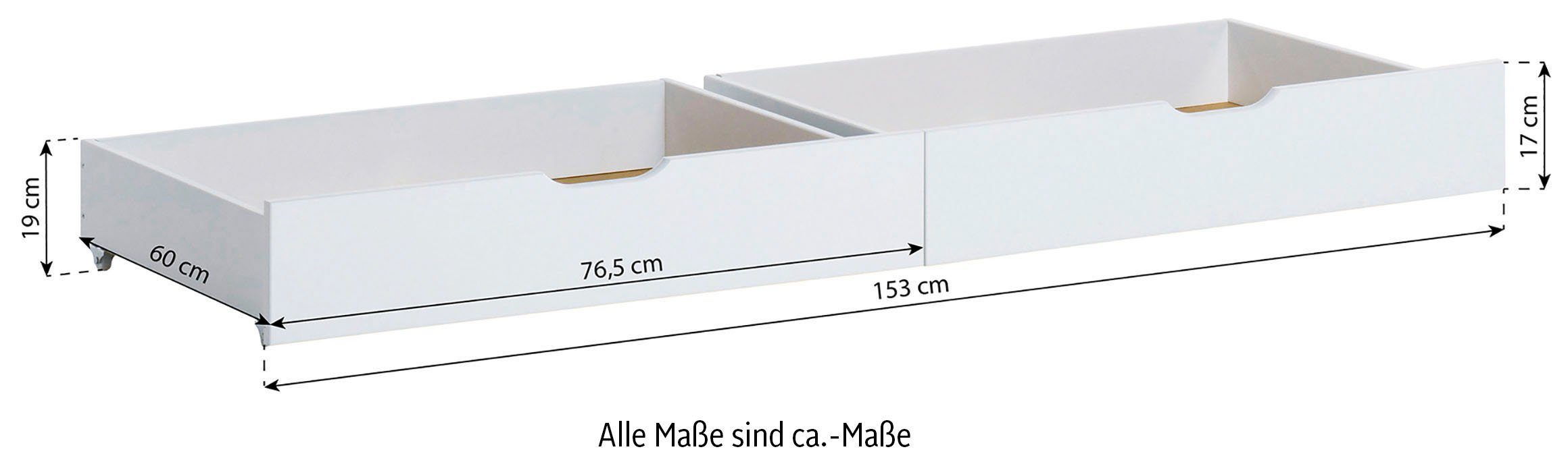 Hoppekids Bettschubkasten ECO Comfort (2 St), auf Rollen in 7 Farben erhältlich 2 St.