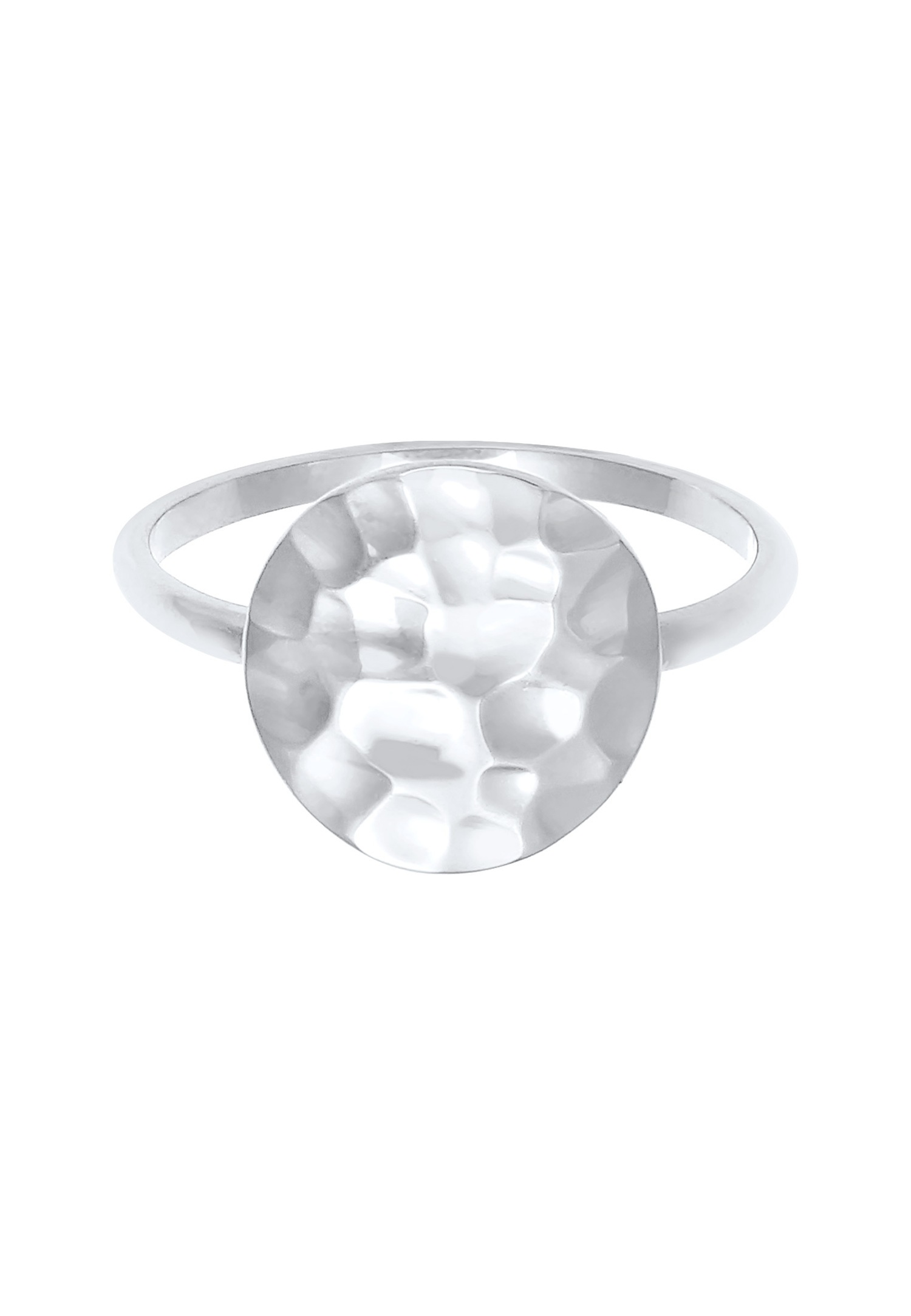 Elli Damen-Plakette im trendigen Hammerschlag-Design aus 925er Sterlingsilber