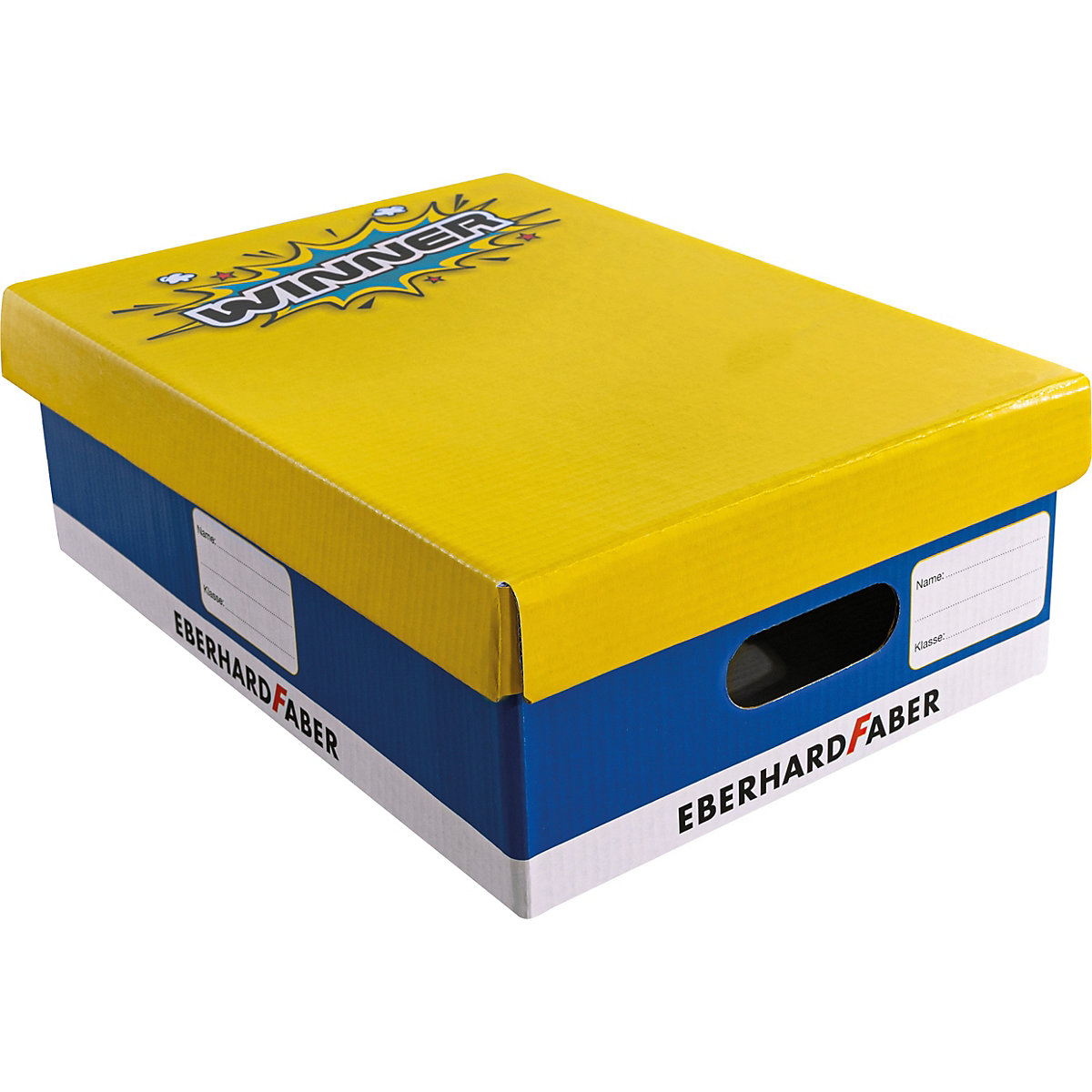 Schulbox/Schulkarton Winner, faltbar, 100% aus recyceltem Papier, 31 x 22 x 9,5 cm