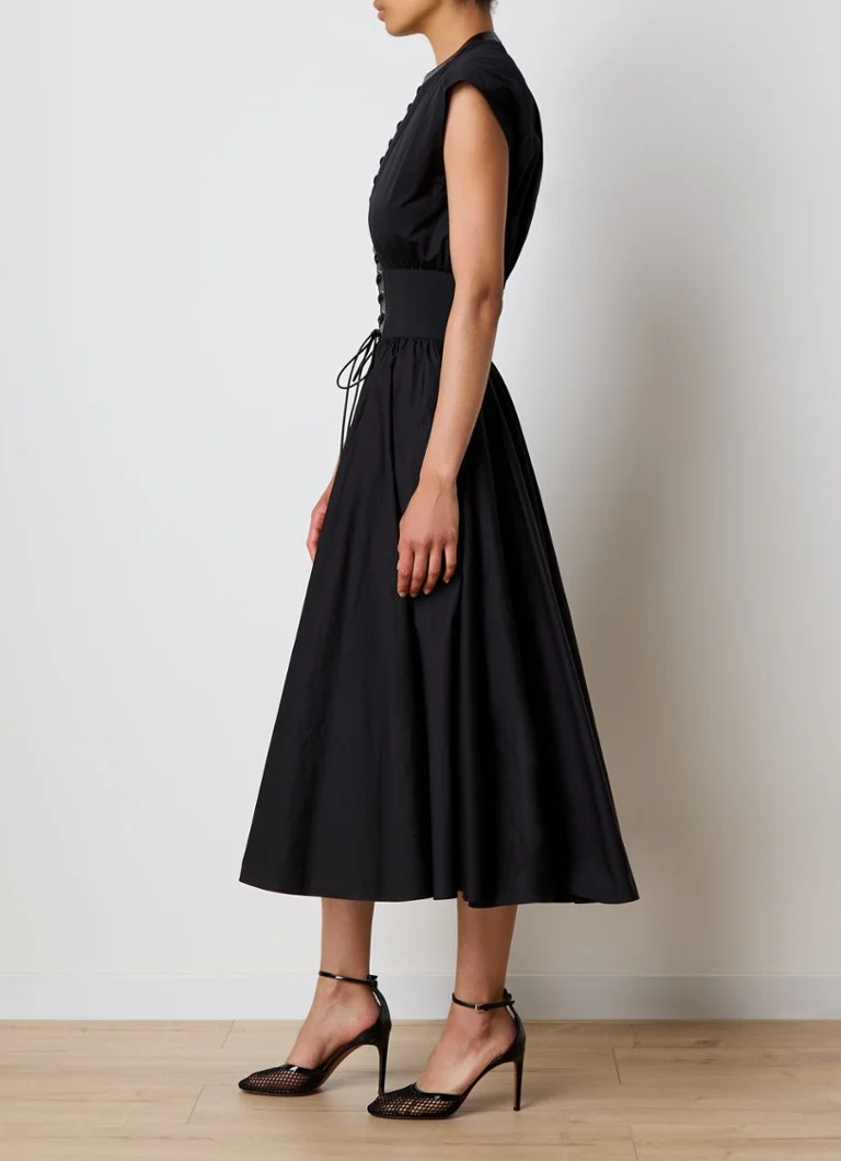 Alaïa Midi dress with lace-up detail and side pockets