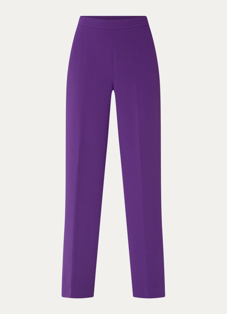 Xandres high-waist straight-fit trousers with side pockets