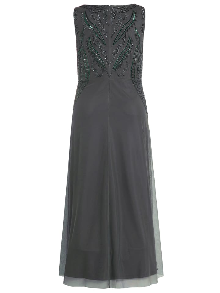 Ulla Popken Abendkleid in matt grau günstig kaufen