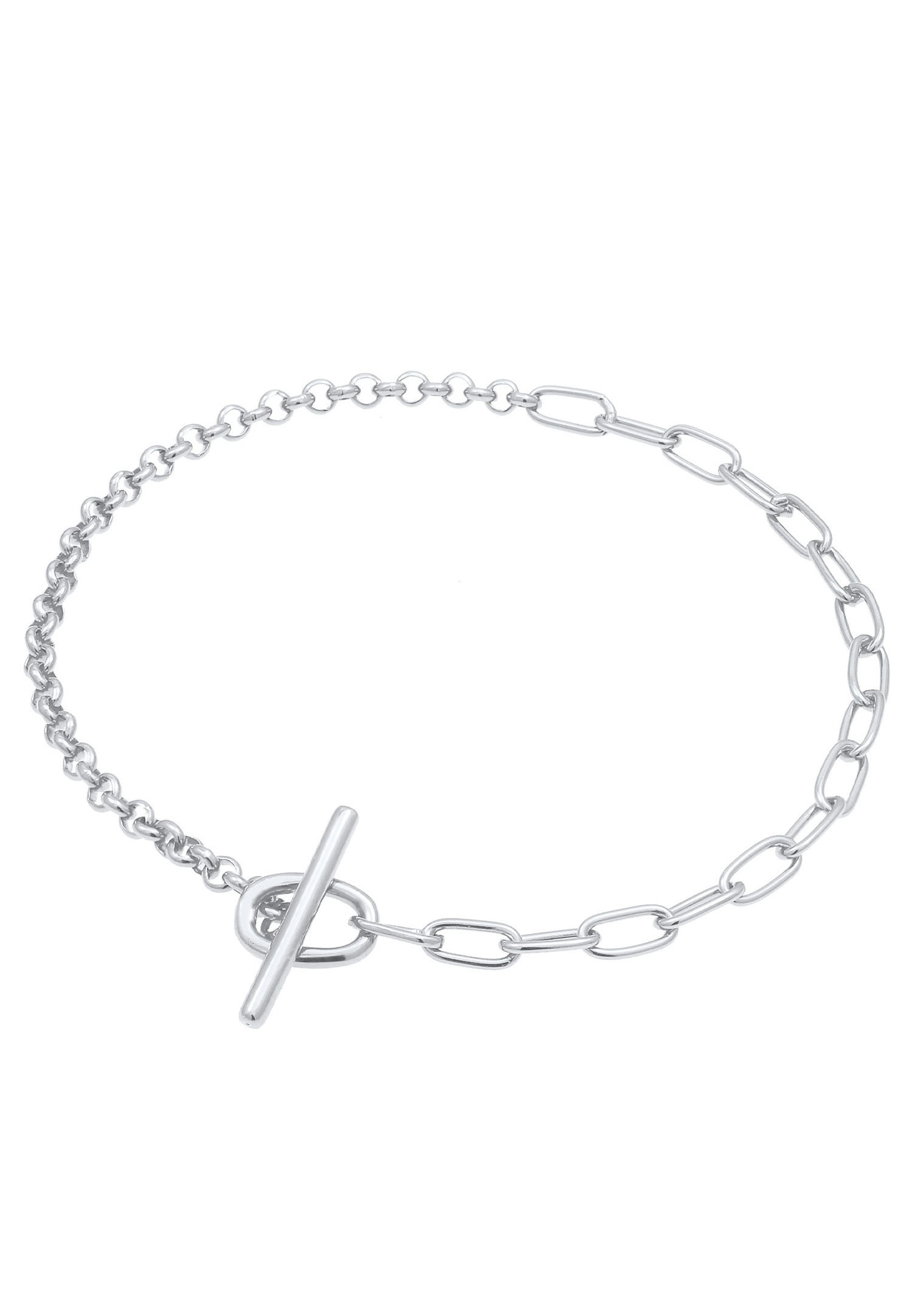 Collier Elli pour femme, modèle Figaro Basic, avec fermoir barre en argent sterling 925.