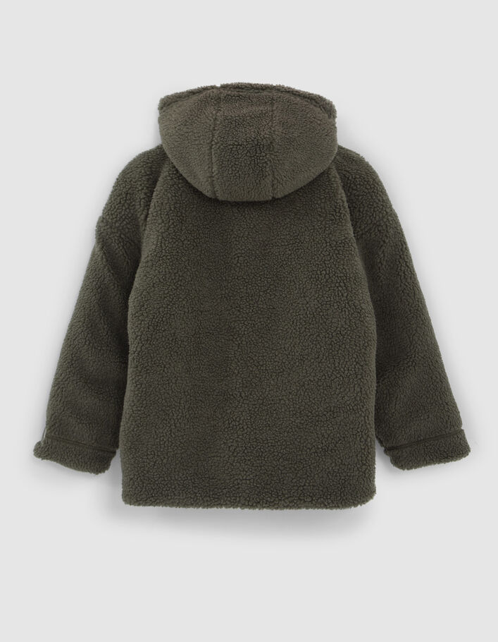 Manteau réversible kaki Sherpa ou matelassé fille
