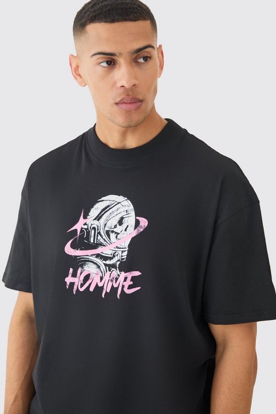 Oversize T-Shirt mit Totenkopf-Print