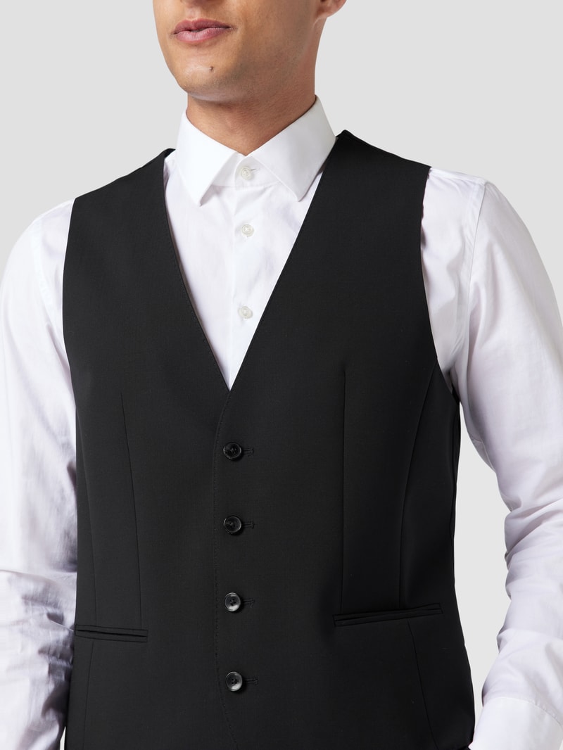 Weste mit Paspeltaschen Modell 'Huge Vest' in schwarz
