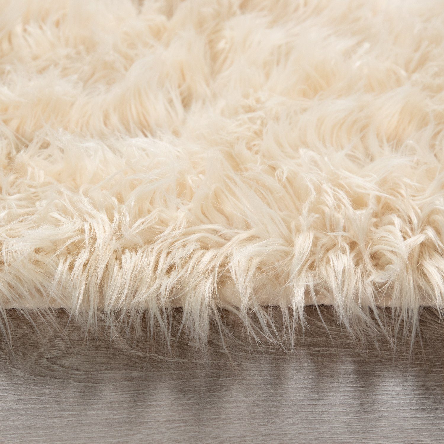 Fellteppich Wohnzimmer Hochflor Teppich Kunst-Fell Design, TT Home, rund, Höhe: 64 mm
