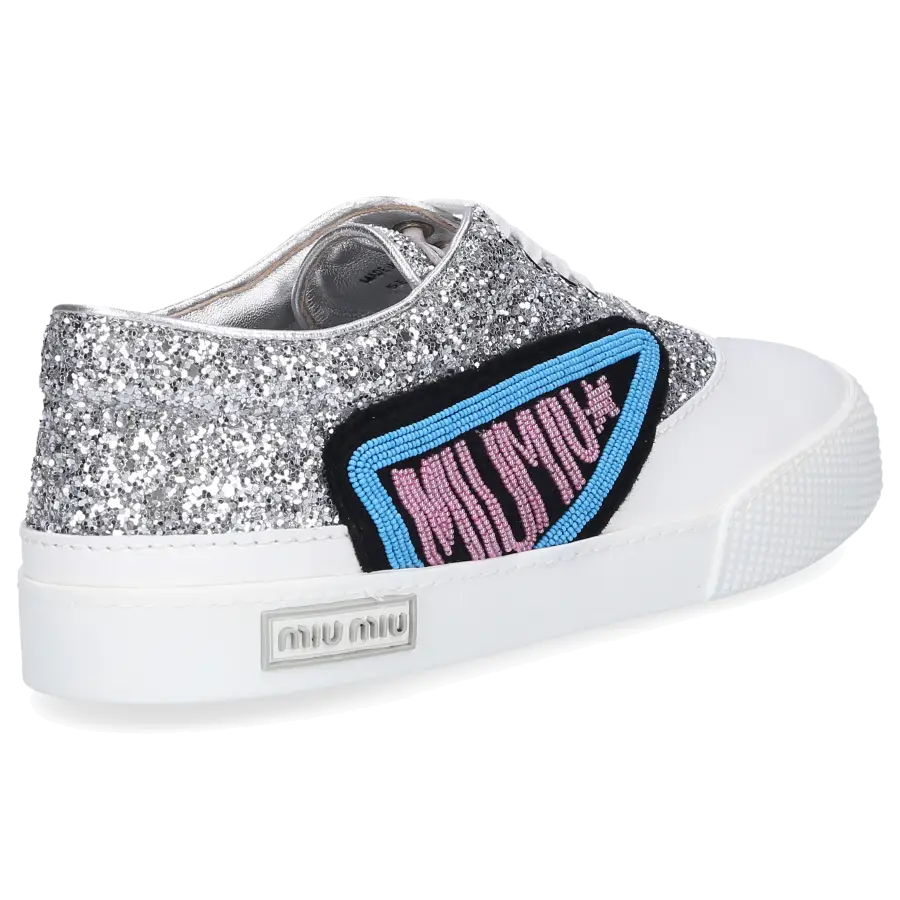 Miu Miu - Sneaker low Glitter - silber