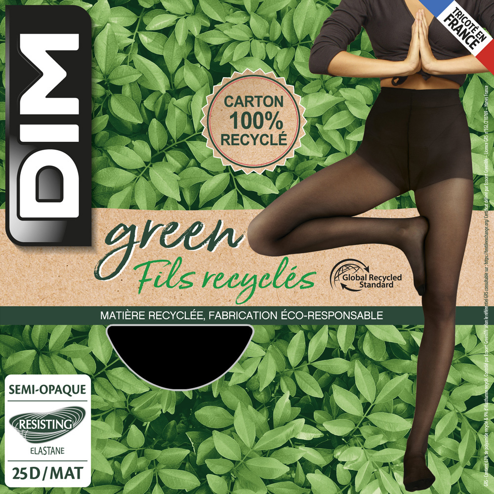 DIM Collant Semi-Opaque en Fil Recyclé Collant