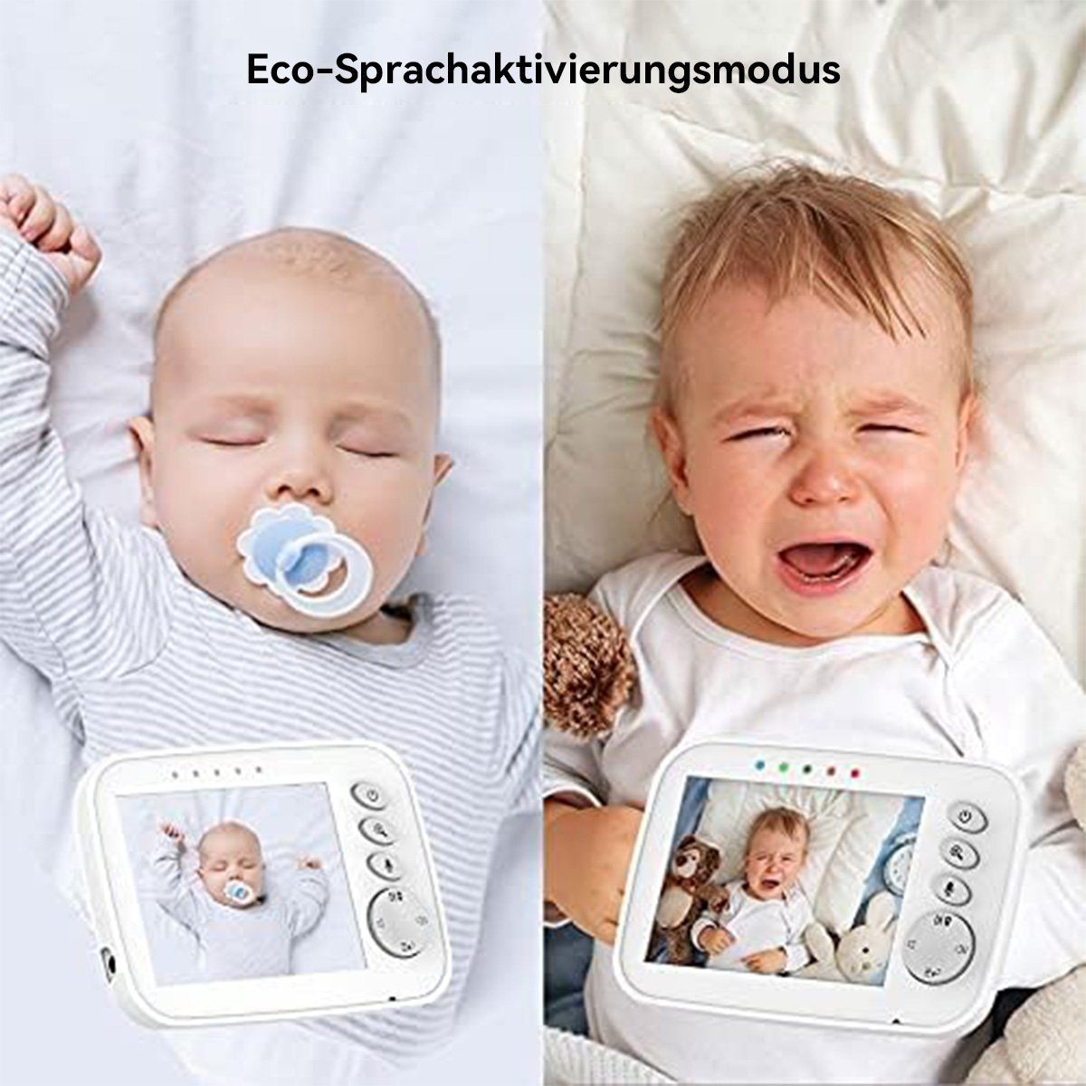 DOPWii Babyphone Baby Monitor mit Kamera Video, 2,4 GHz Gegensprechfunktion, Nachtsicht