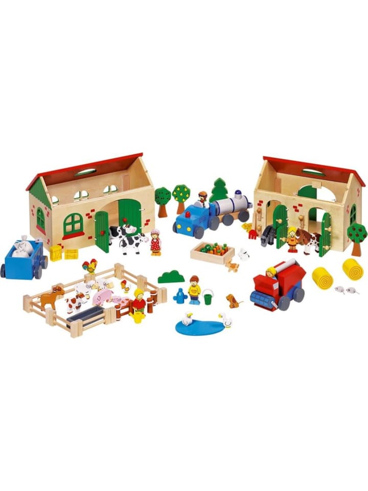 Goki Mein Bauernhof mit Spielfiguren, 71 standsicheren Teilen, ab 3 Jahre günstig kaufen onesize