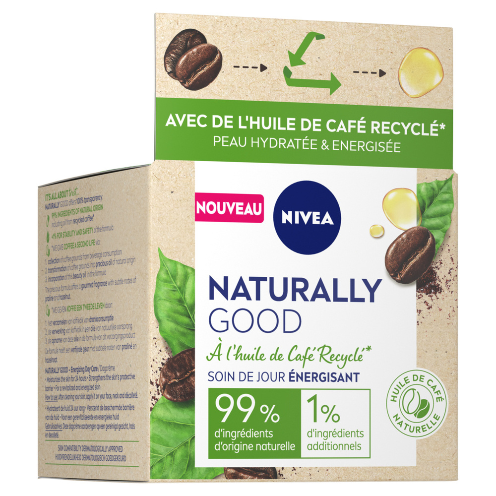 nivea NATURALLY GOOD - Soin de Jour à l'Huilede Café Recyclé 50 ml Soin visage énergisant Femme