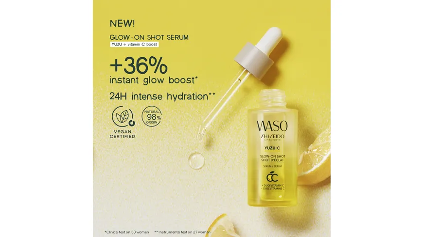SHISEIDO WASO Serum Glow On Shot Yuzu C 28 ml