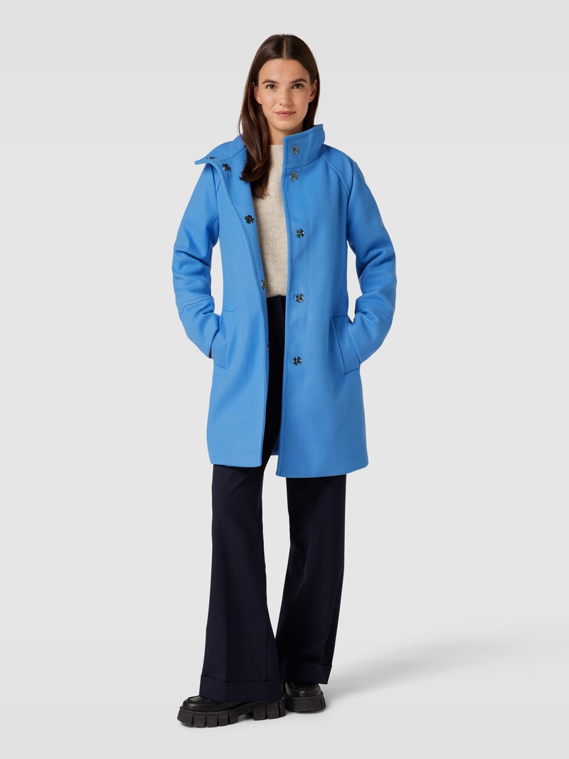 Kurzmantel mit Bindegürtel Modell 'Cilia' in bleu