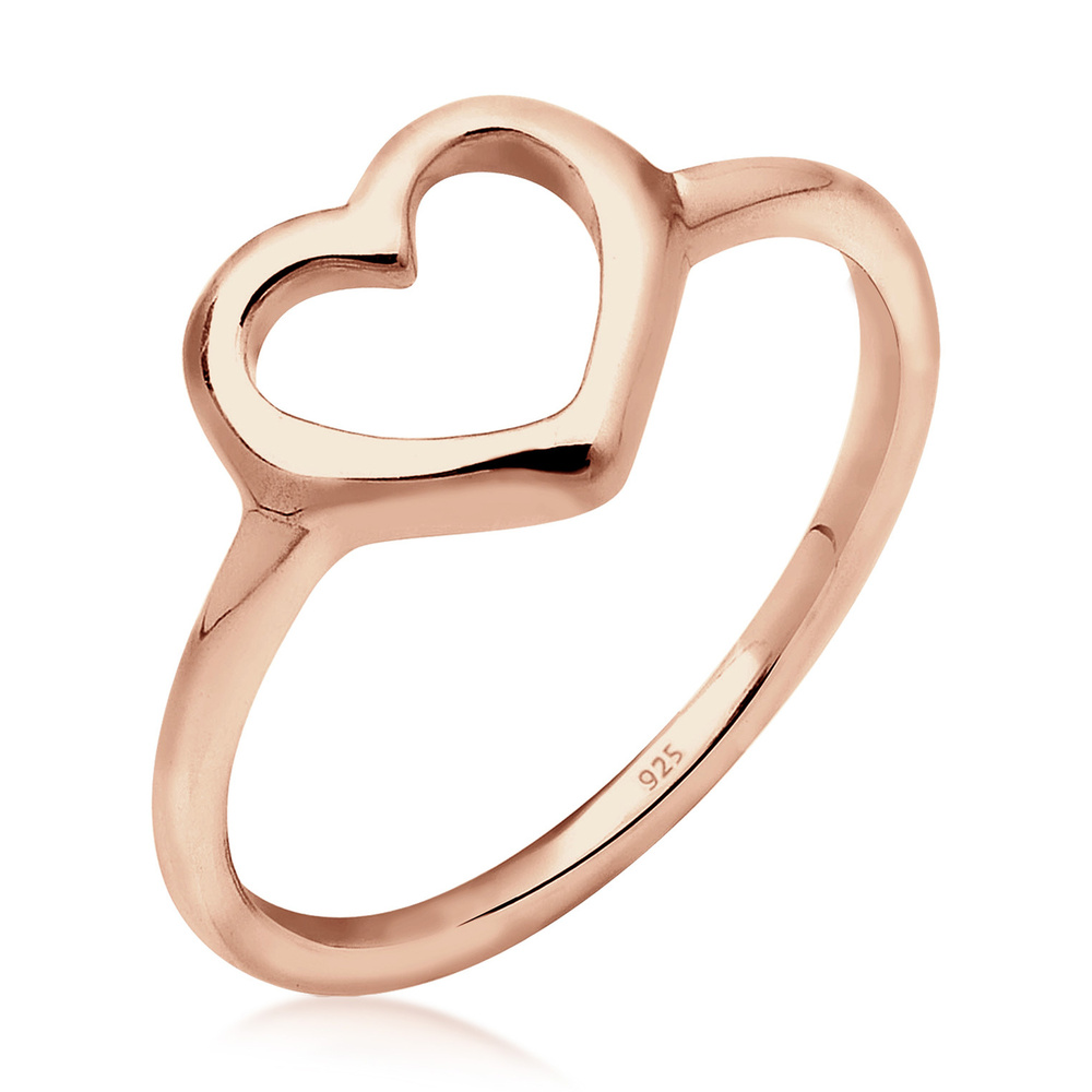 Elli Elli Bague Femme Coeur Découpé en Argent Sterling 925 Bague