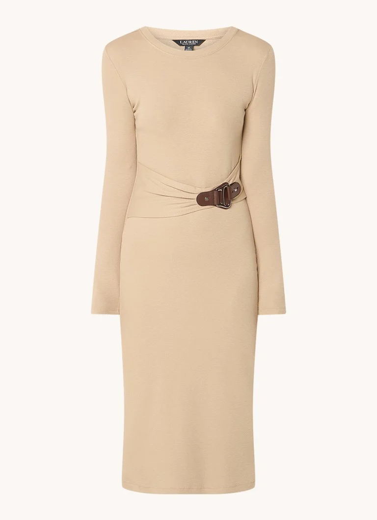 Vestido midi de cuello redondo de Ralph Lauren