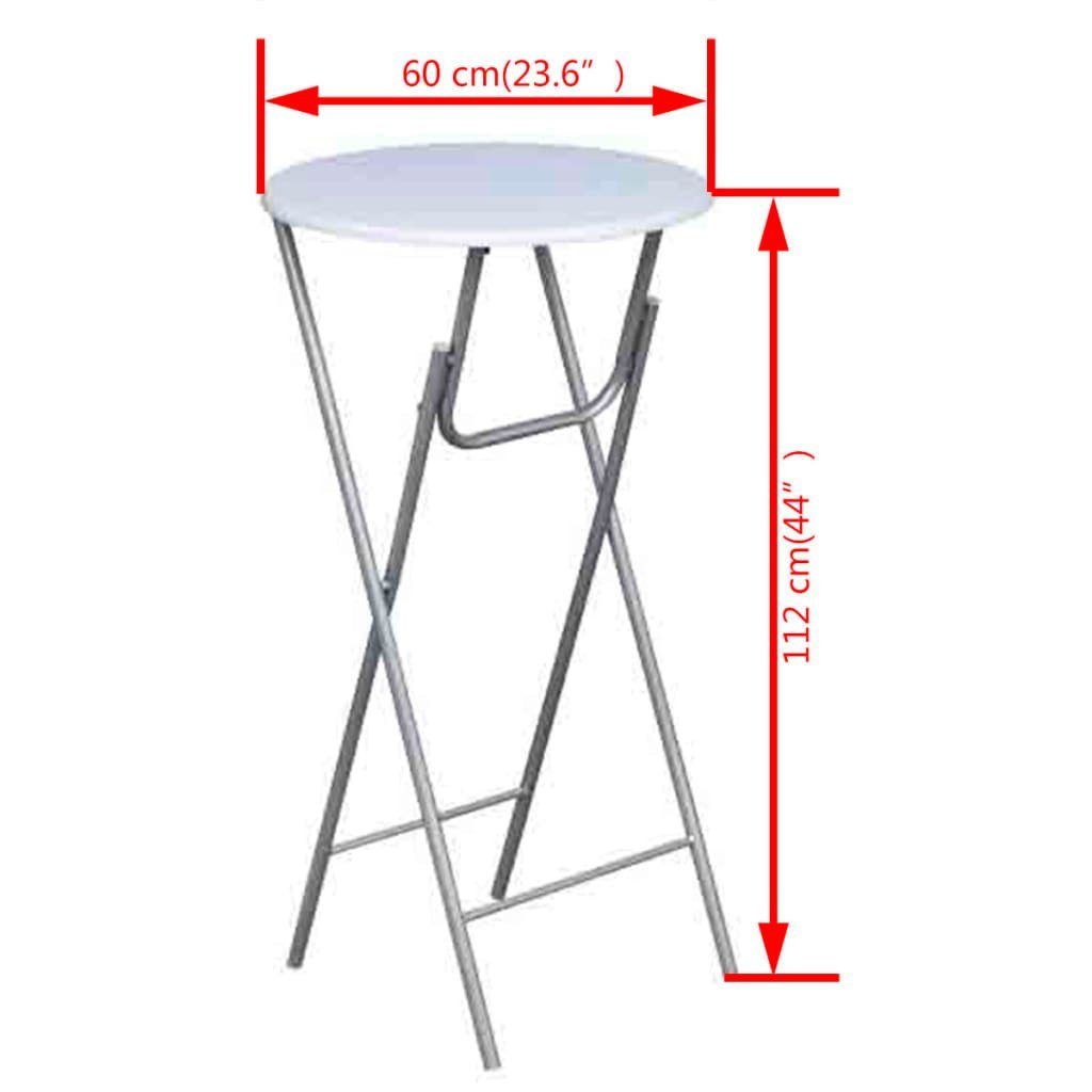 vidaXL Klapptisch Stehtische 4 Stk. mit MDF Tischplatte Weiß (4-St)
