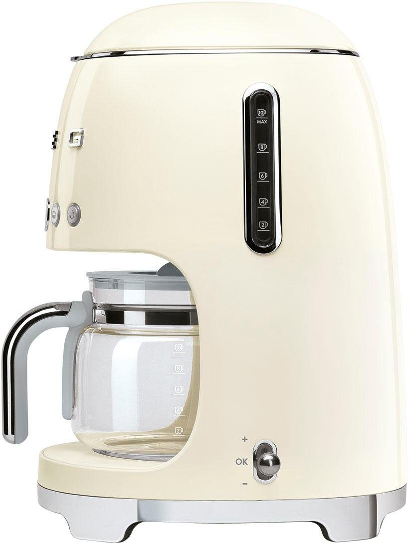 Smeg Filterkaffeemaschine DCF02CREU, Papierfilter 1x4, inkl. Permanentfilter