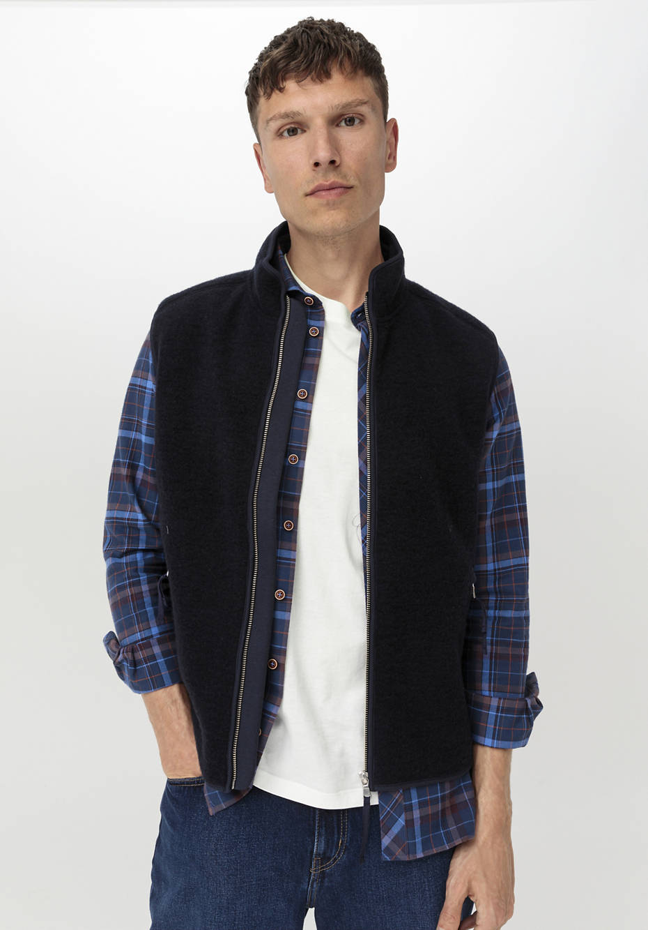 Wollfleece-Weste aus reiner Bio-Merinowolle