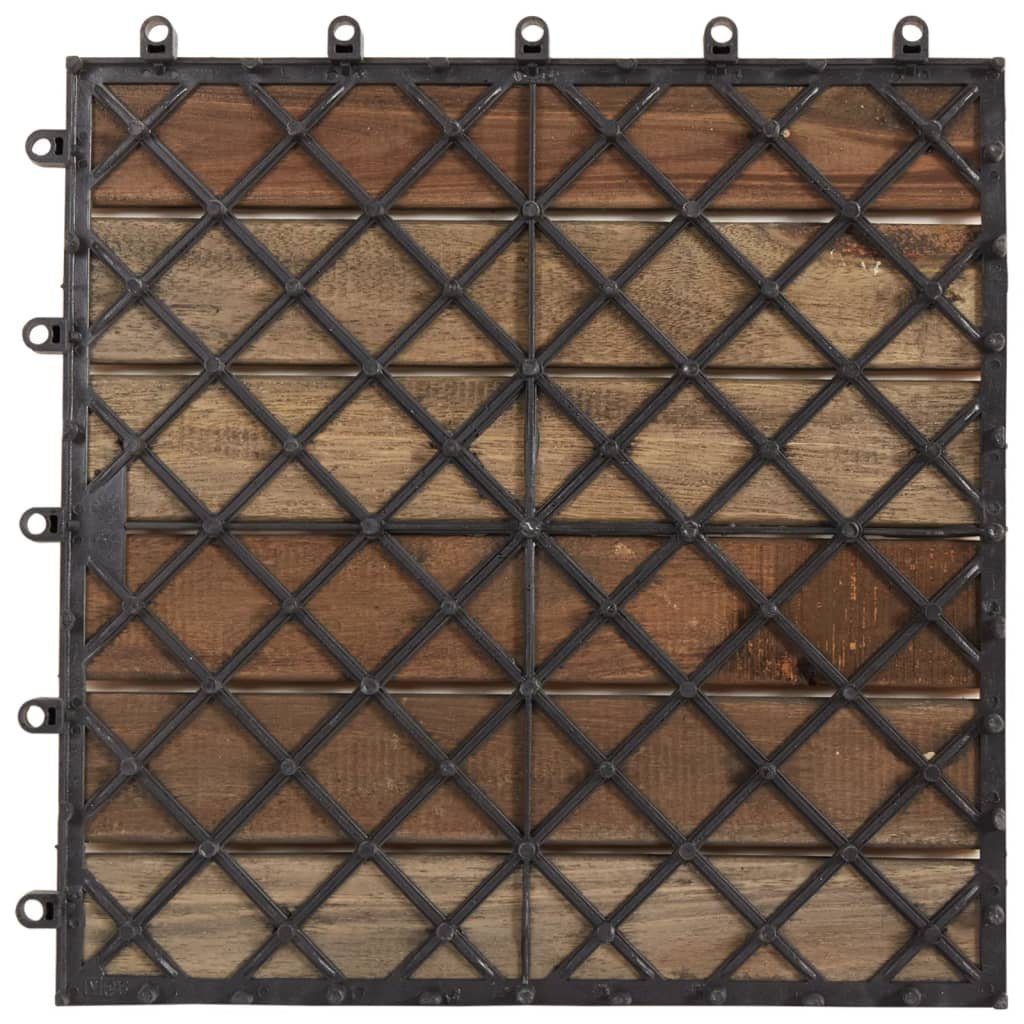 Teppichboden Terrassenfliesen 10 Stk. Grau 30 x 30 cm Massivholz Akazie, vidaXL, Höhe: 240 mm