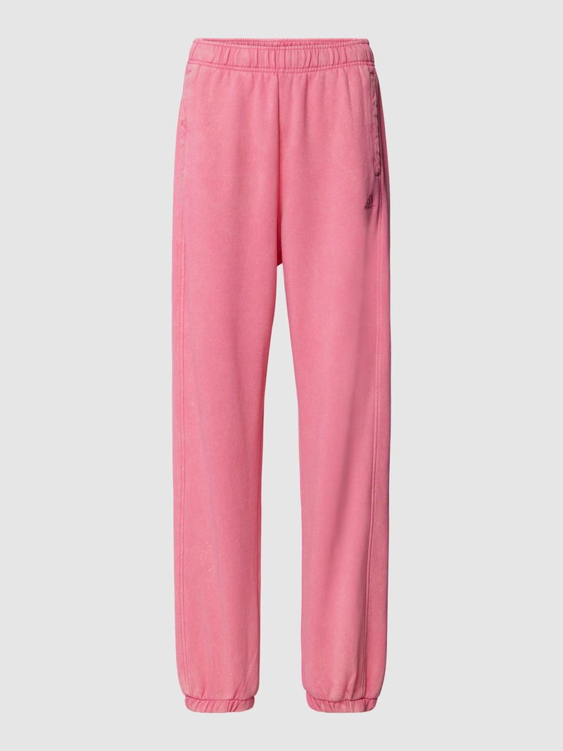 Sweatpants mit Logo-Stitching in pink