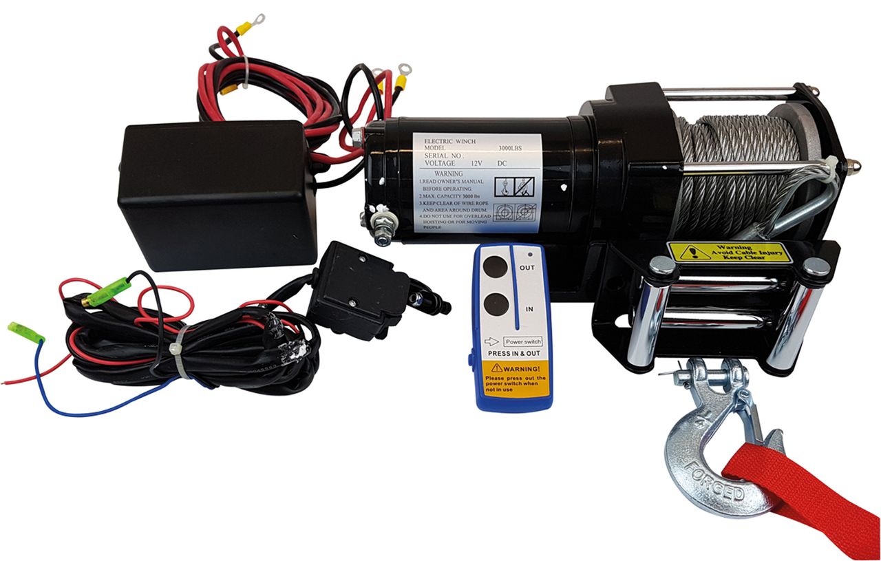 Berger & Schröter Profi-Seilwinde 12 V, 2700 kg mit Stahlseil