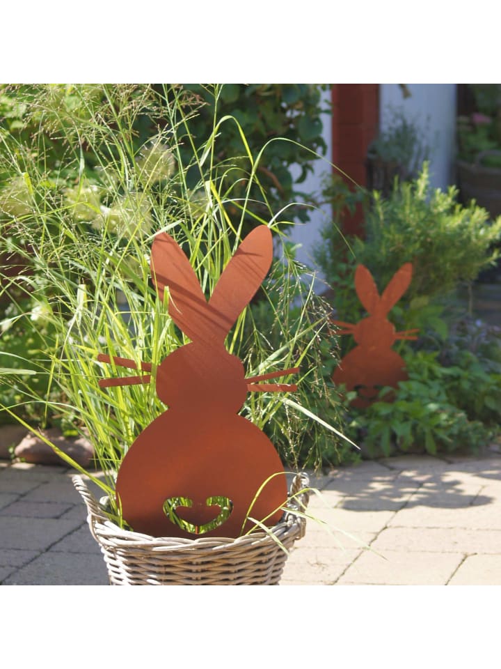 UNUS 2er Set Gartenstecker Rost Hasen in Braun günstig kaufen onesize