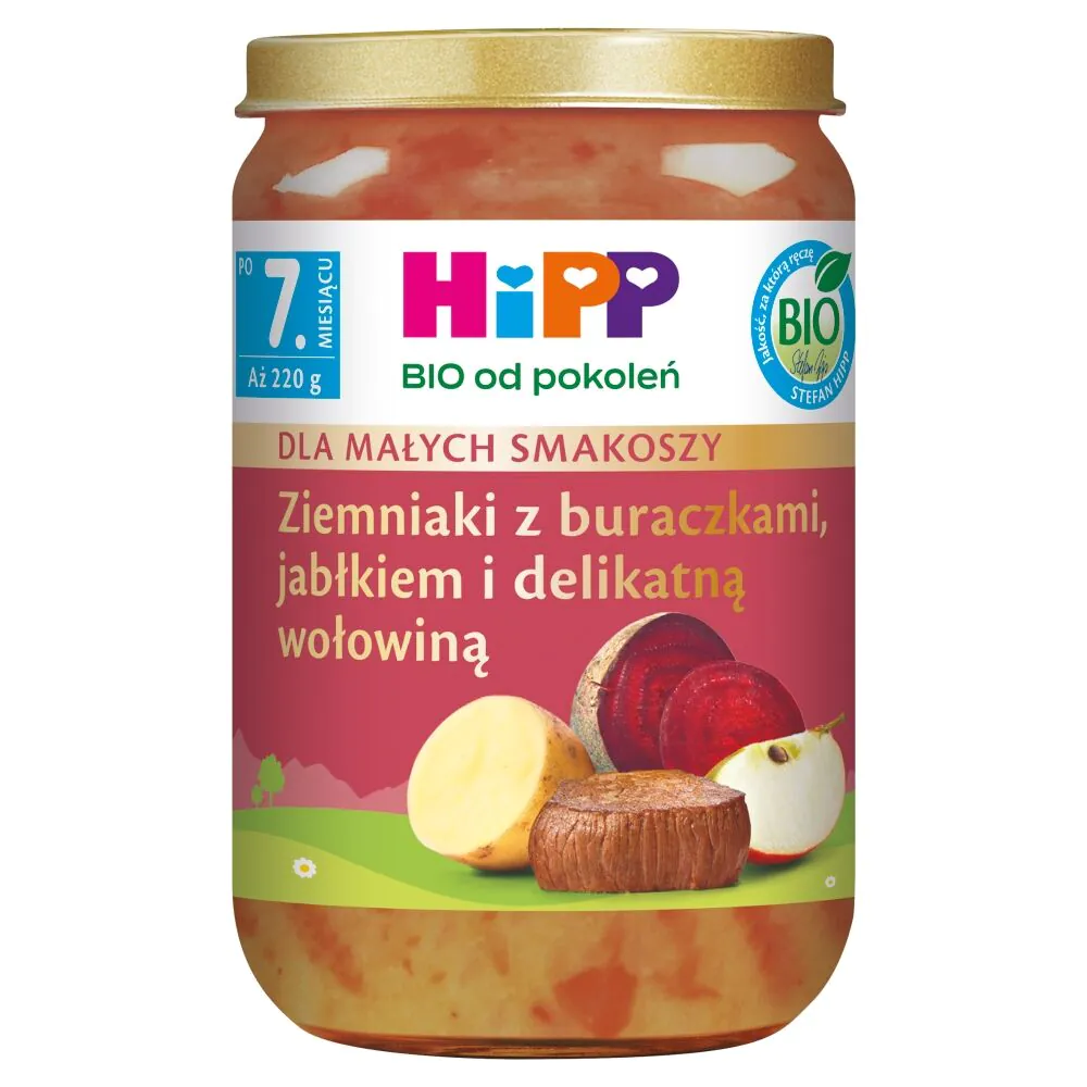 Hipp organski krompir za večeru sa cveklom, jabukom i mekom govedinom nakon 7 mjeseci