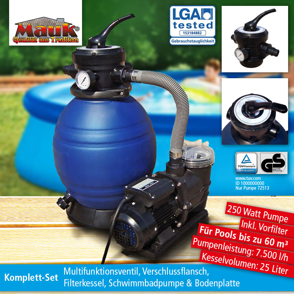 MAUK Mauk Pool-Sandfilteranlage, 25 Liter