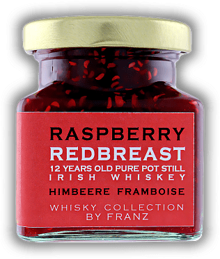 Himbeere mit Redbreast 12 Years Old Irish Whiskey Himbeere mit Redbreast 12 Years Old Irish Whiskey Handgemachter Fruchtaufstrich mit 5% Whiskyanteil. 150	 Gramm