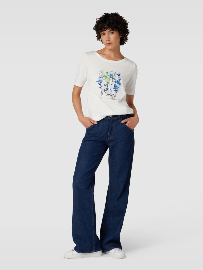 T-Shirt mit Motiv-Print in offwhite