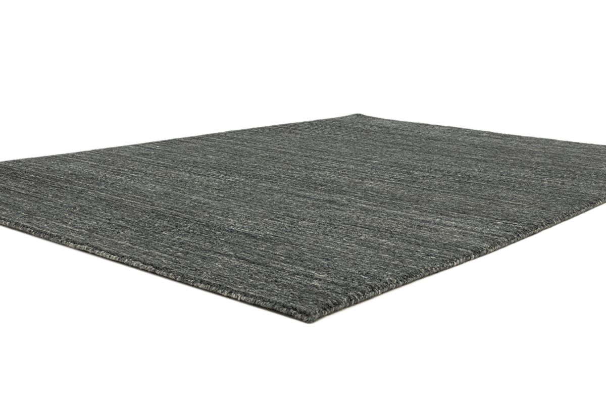 Handloom aus Indien Pure uni Anthrazit 170 x 240 cm